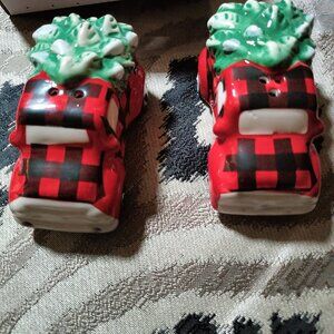 Joyland Christmas Trucks W/Trees Salt & Pepper Shaker Set New In Box